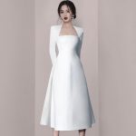 White Simple Dress Bride Toasts Bridesmaids