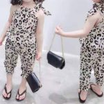 Suit Super Western Style Little Girl Treasure Leopard Print