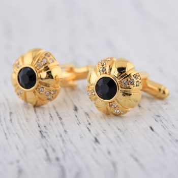 Men's Fashion Gold Umbrella Diamond French Cufflinks
