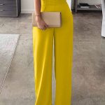 Women's Casual Jumpsuit Elegant Patchwork Wide Leg Off Shoulder