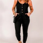 Summer New Fashion Suspenders Casual Waist Knitted Jumpsuit