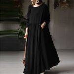 Cotton Solid Color Temperament Commuter White Pullover Dress
