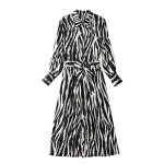 Fashion Mid-length Shirt Skirt Simple Style Ladies Dress