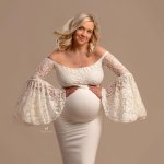 Dress with ruffled ruffled sleeves