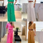 Fashion Solid Color Casual Wide Leg Trousers Short Sleeve Top