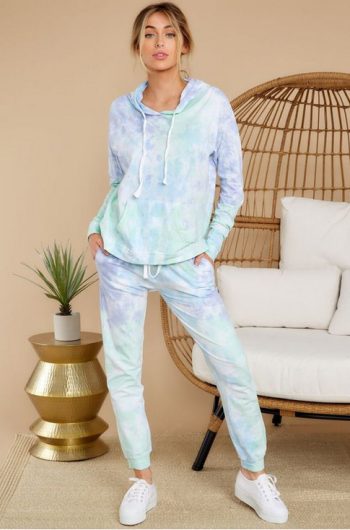 Fashion Home Casual Wear Two-Piece Long Sleeve Trouser Suit