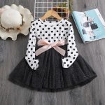 Long-sleeved fashionable dot dress