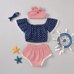 Three-piece Print Blouse, Shorts And Headband