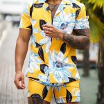 Men's Print Hawaiian Floral Two-Piece Set
