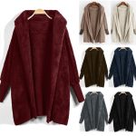 Reversible fleece hooded threaded cuff coat