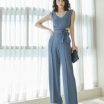 Casual Show Waist Suit Feminine V-Neck Split Style