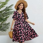 Printed Waist-controlled Slimming And Fashionable Dress