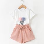 Ice Cream Printed t-Shirt + Shorts Girls Suit Pants