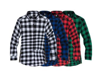 Men's Fashion Hip Hop Shirts Streetwear Urban Clothing Hiphop Men Clothes Plaid Zipper Shirt