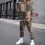 Hooded Personalized Printing Loose Casual Sweatshirt Sweatpants Suit