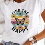 European And American Digital Printing Casual Round Neck Short Sleeves