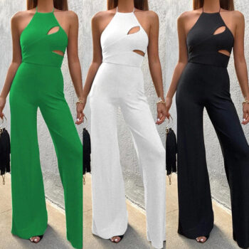 Trendy Fashion Temperament Women's Sleeveless Halter Jumpsuit